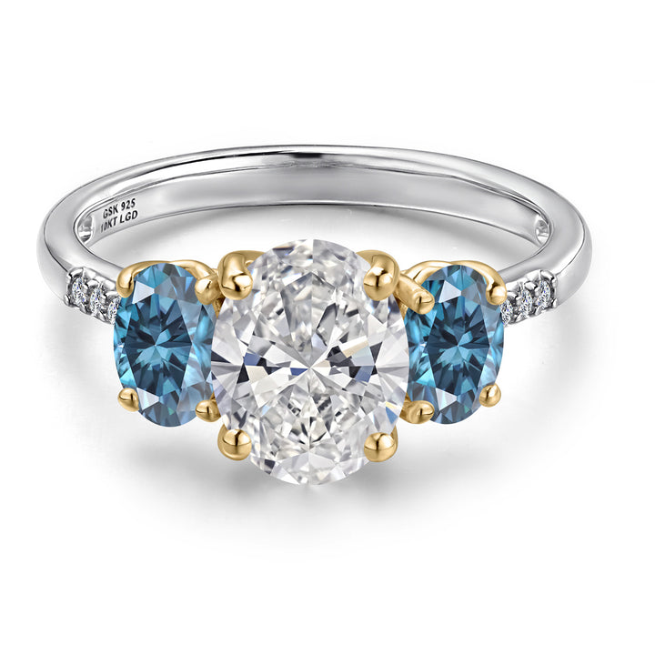 Ring in 925 Sterling Silver and 10K Yellow Gold