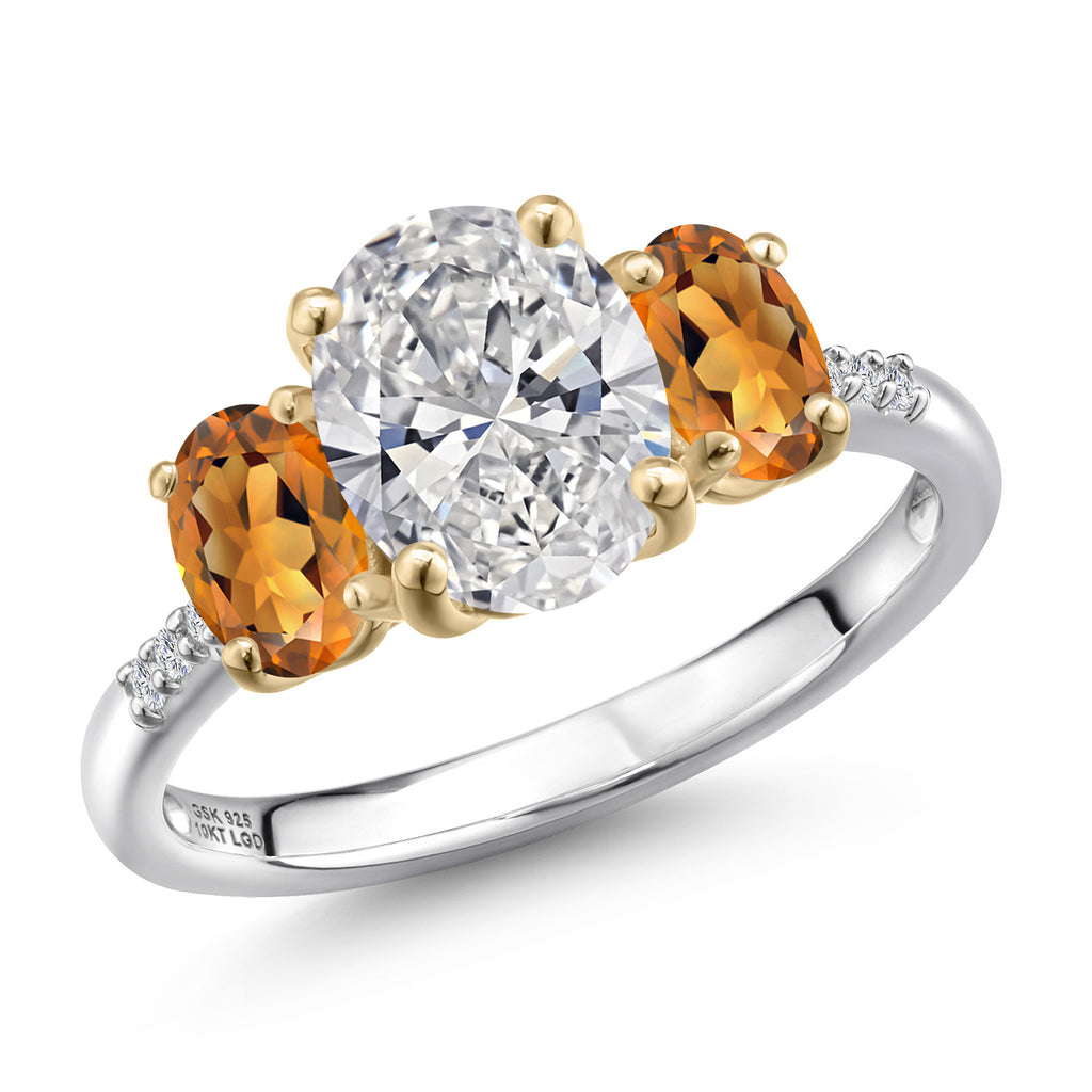 Madeira Citrine_9_Ring in 925 Sterling Silver and 10K Yellow Gold