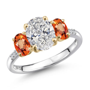 Ring in 925 Sterling Silver and 10K Yellow Gold