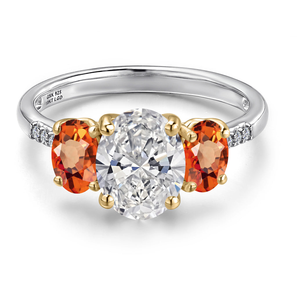 Ring in 925 Sterling Silver and 10K Yellow Gold