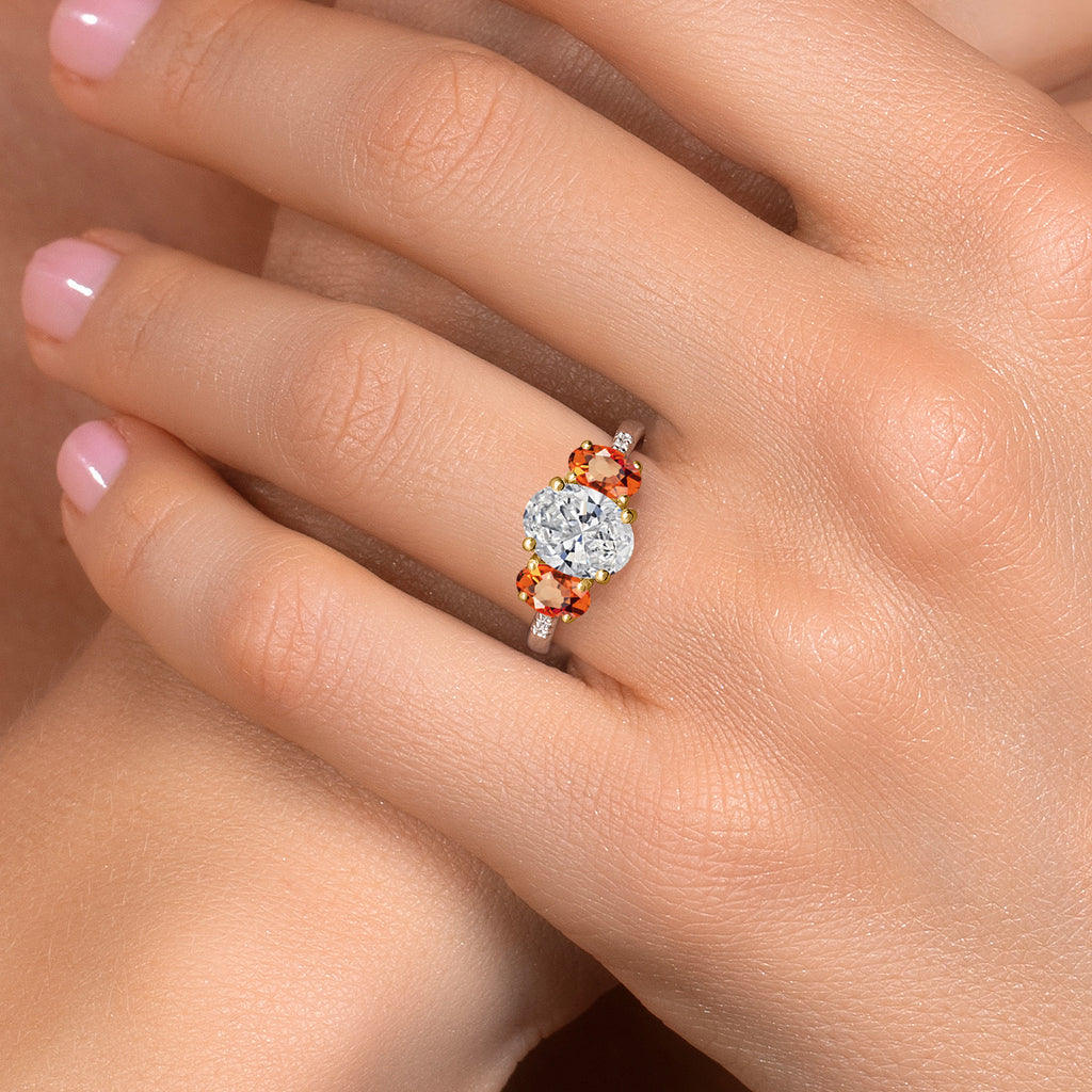 Ring in 925 Sterling Silver and 10K Yellow Gold