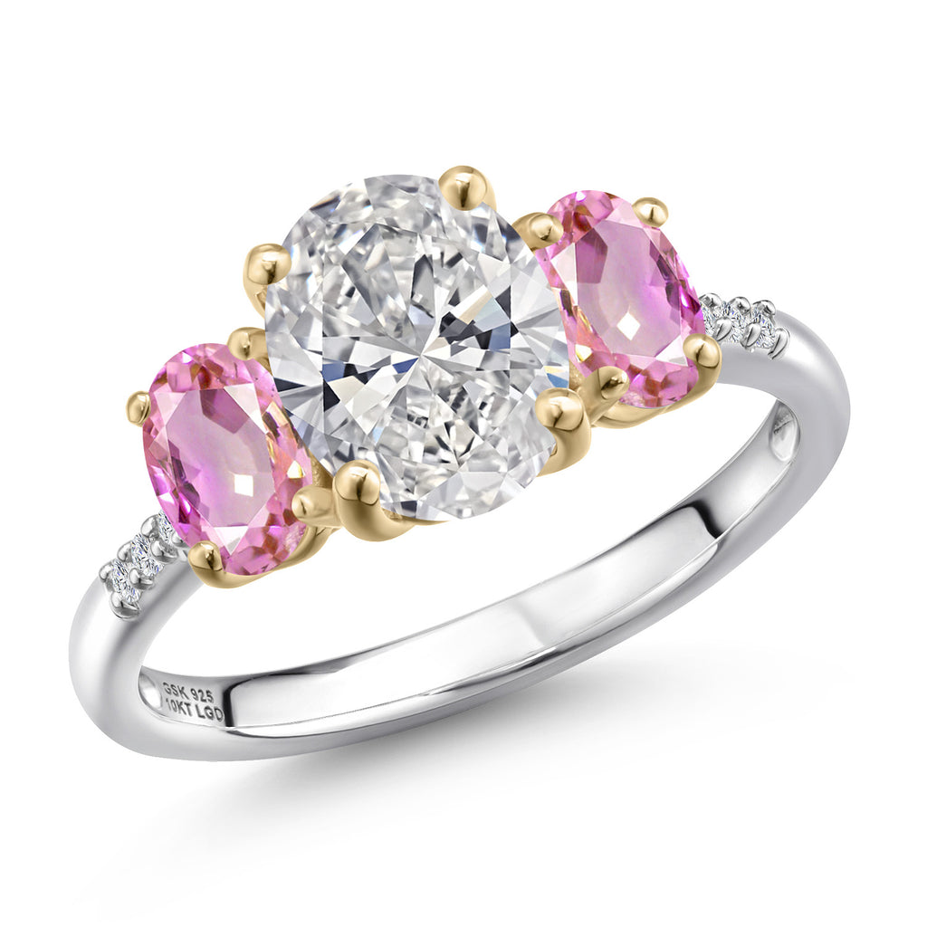 Pink Sapphire - September_8_Ring in 925 Sterling Silver and 10K Yellow Gold