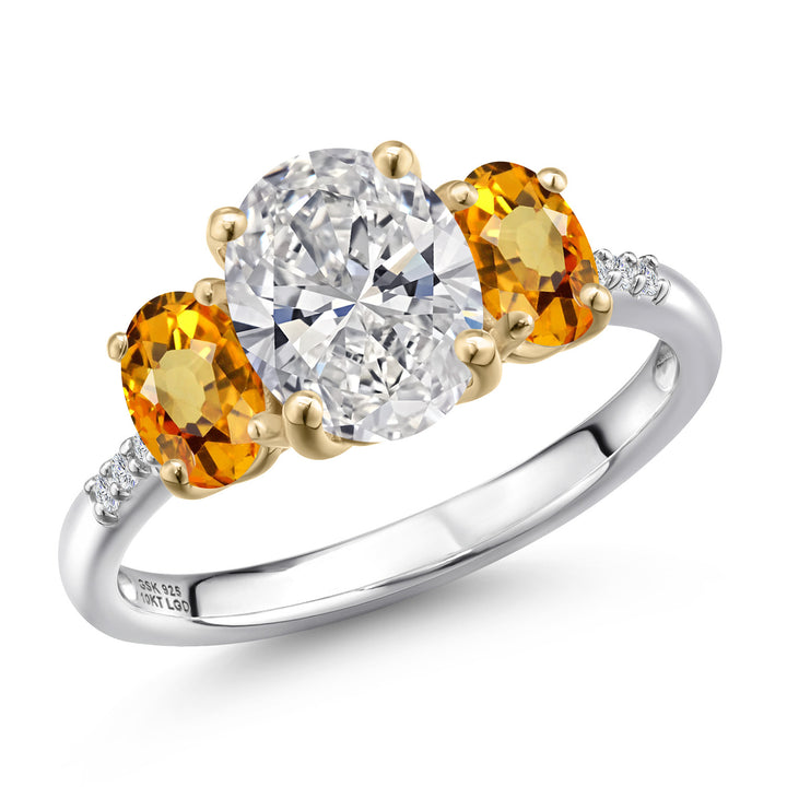 Ring in 925 Sterling Silver and 10K Yellow Gold