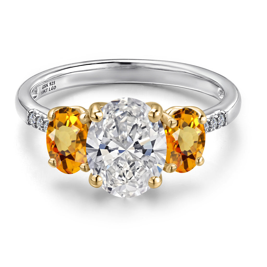Ring in 925 Sterling Silver and 10K Yellow Gold