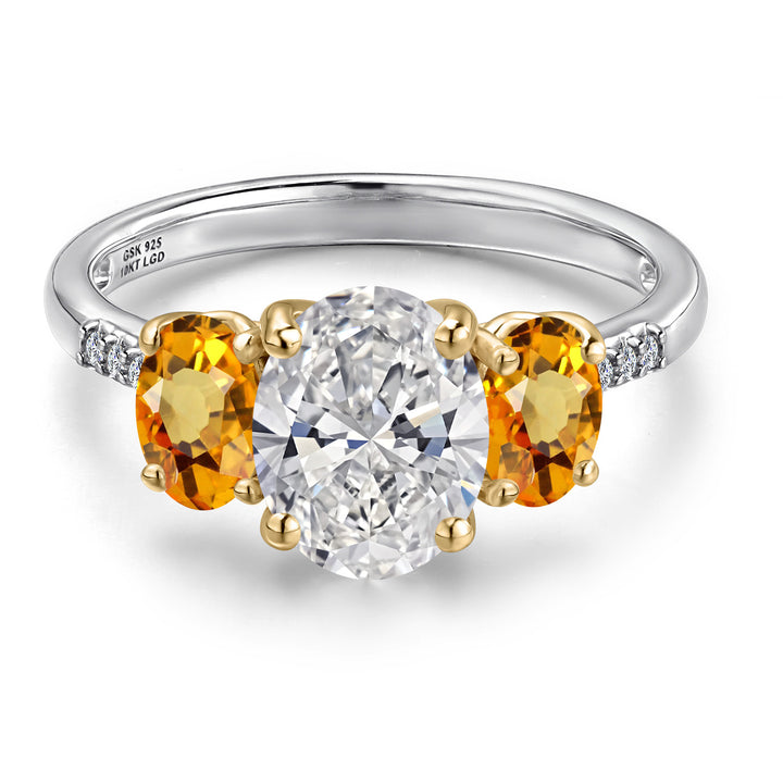 Ring in 925 Sterling Silver and 10K Yellow Gold