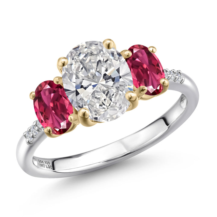 Pink Tourmaline - October_5_Ring in 925 Sterling Silver and 10K Yellow Gold
