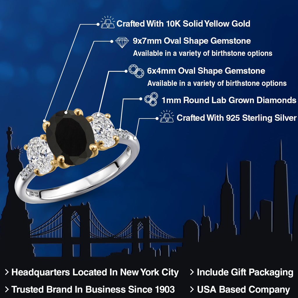 Ring in 925 Sterling Silver and 10K Yellow Gold