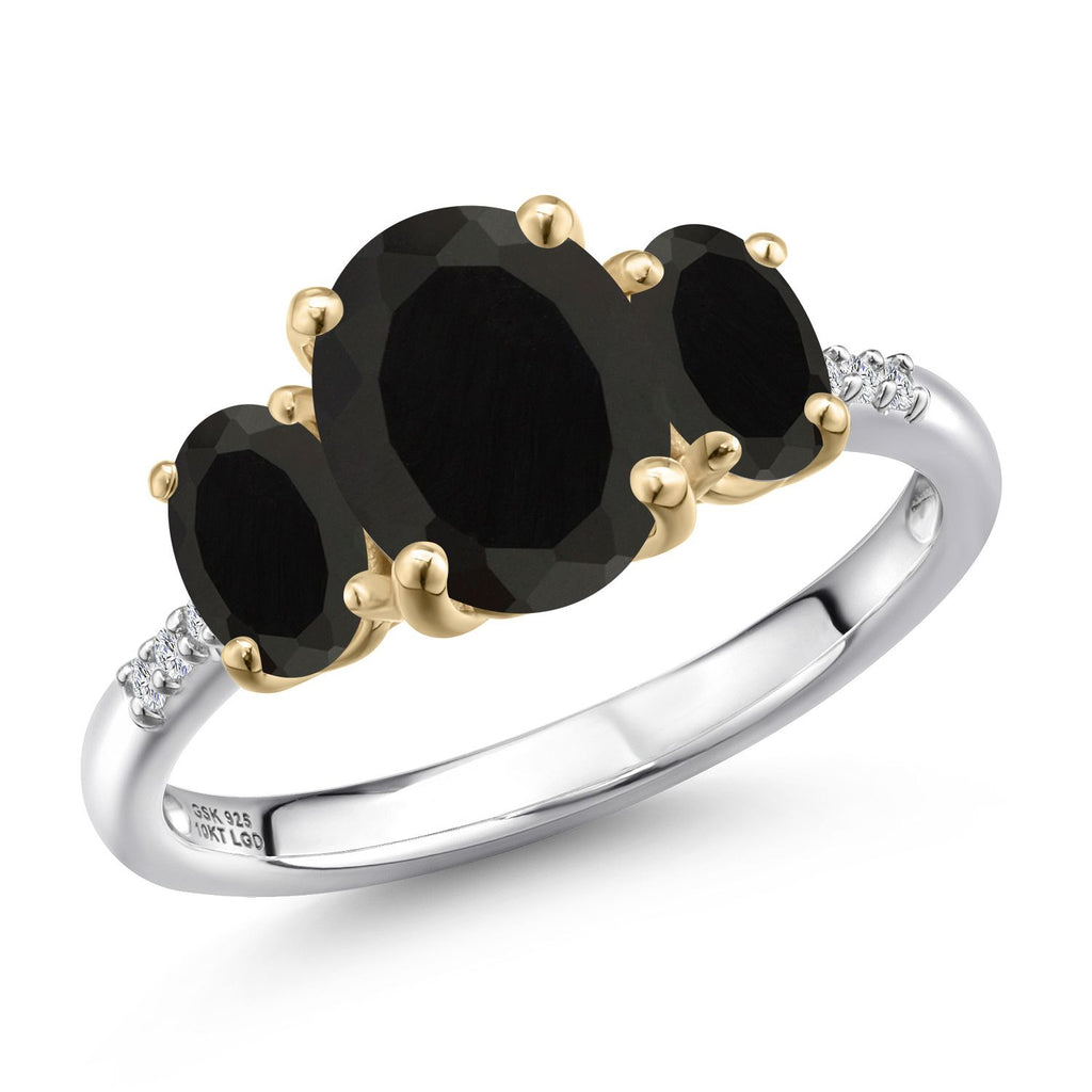 Ring in 925 Sterling Silver and 10K Yellow Gold