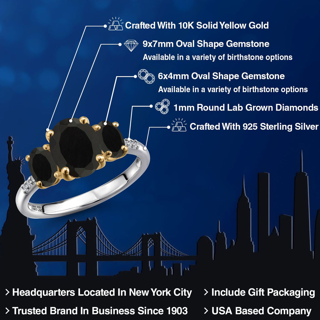 Ring in 925 Sterling Silver and 10K Yellow Gold