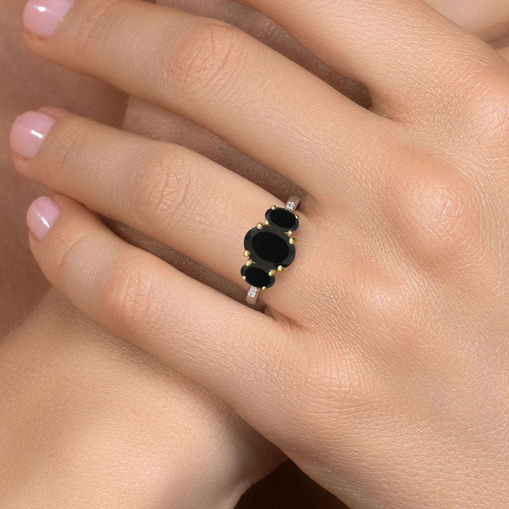 Ring in 925 Sterling Silver and 10K Yellow Gold