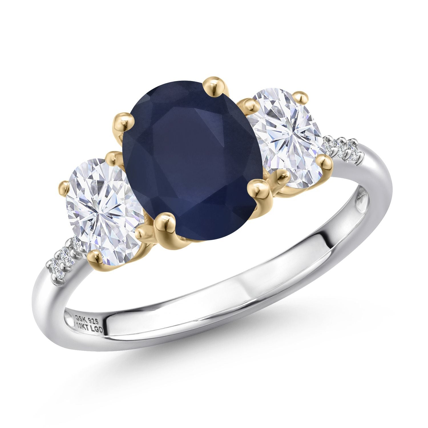 Ring in 925 Sterling Silver and 10K Yellow Gold