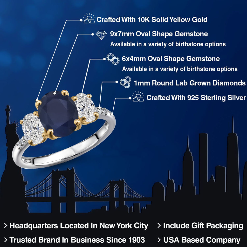 Ring in 925 Sterling Silver and 10K Yellow Gold