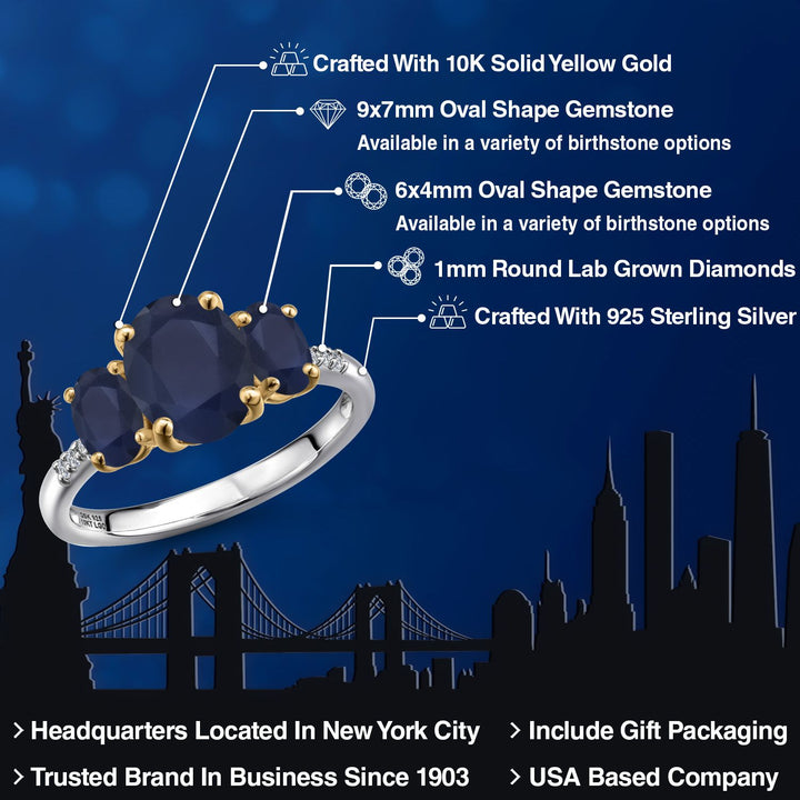 Ring in 925 Sterling Silver and 10K Yellow Gold