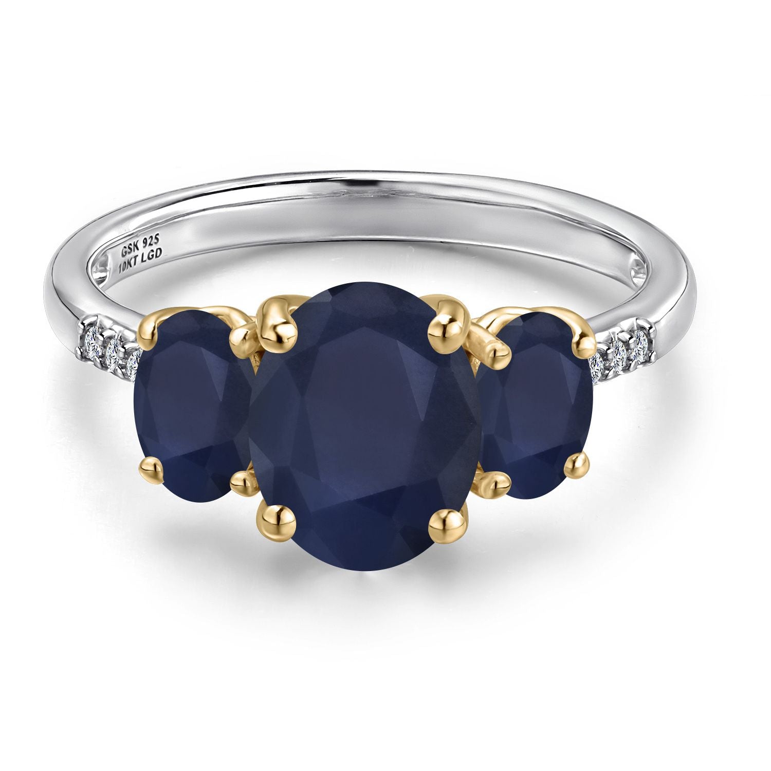 Ring in 925 Sterling Silver and 10K Yellow Gold