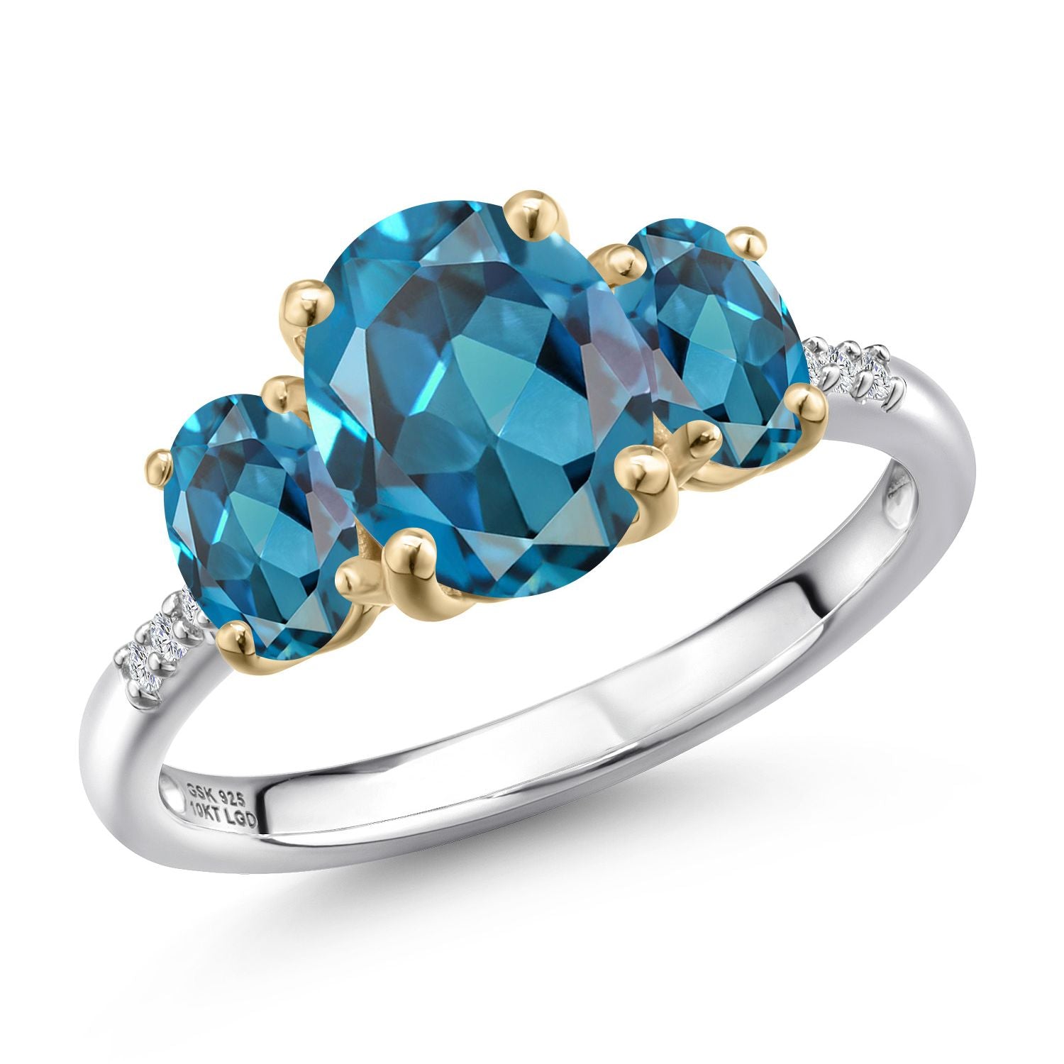 Ring in 925 Sterling Silver and 10K Yellow Gold