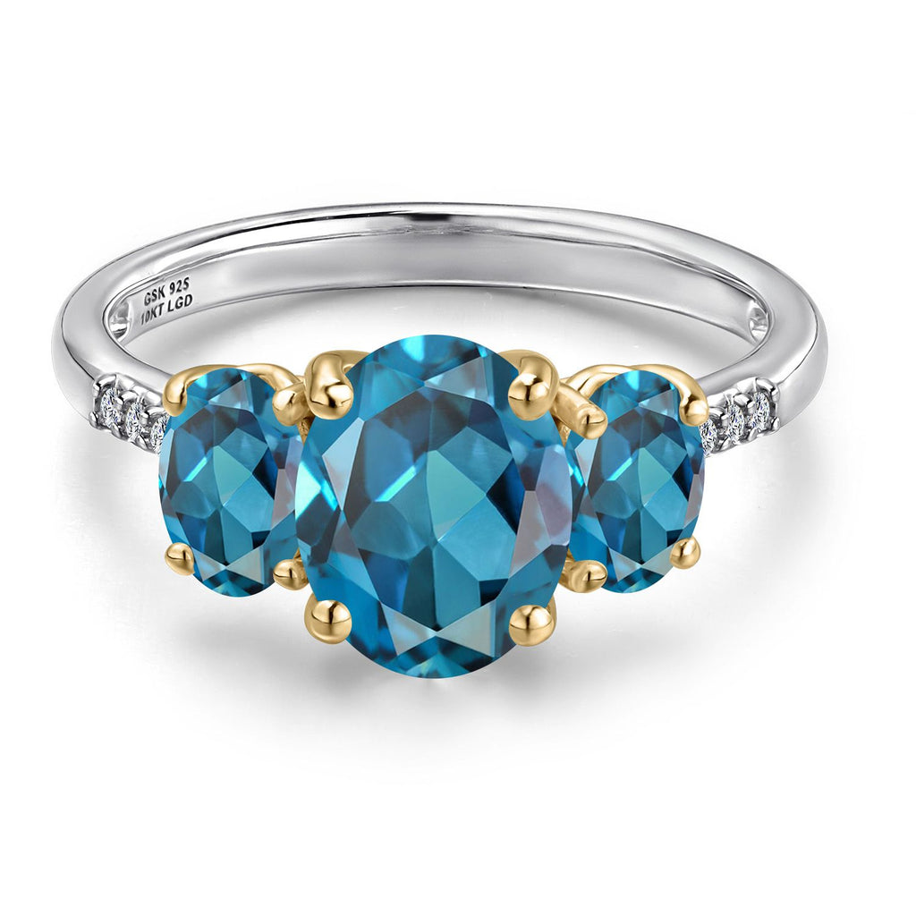 Ring in 925 Sterling Silver and 10K Yellow Gold