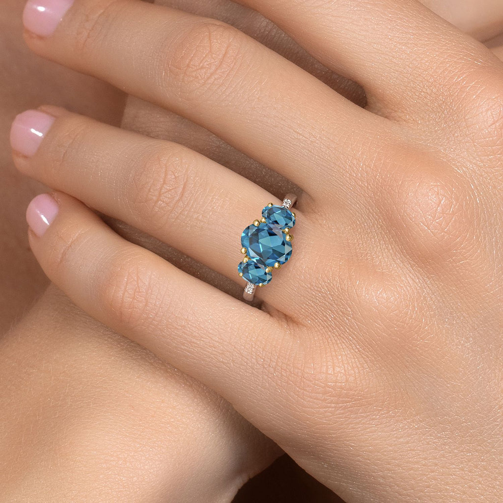 Ring in 925 Sterling Silver and 10K Yellow Gold