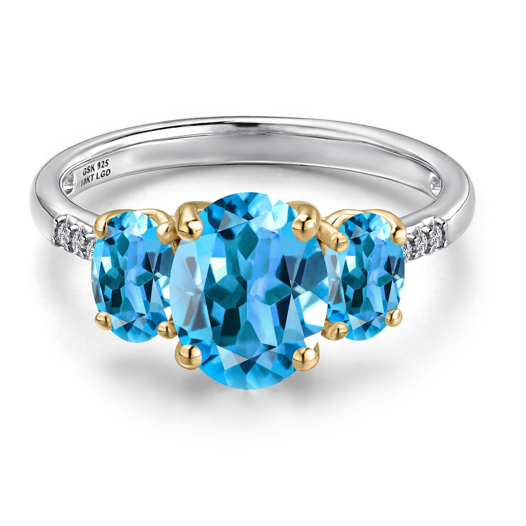 Ring in 925 Sterling Silver and 10K Yellow Gold