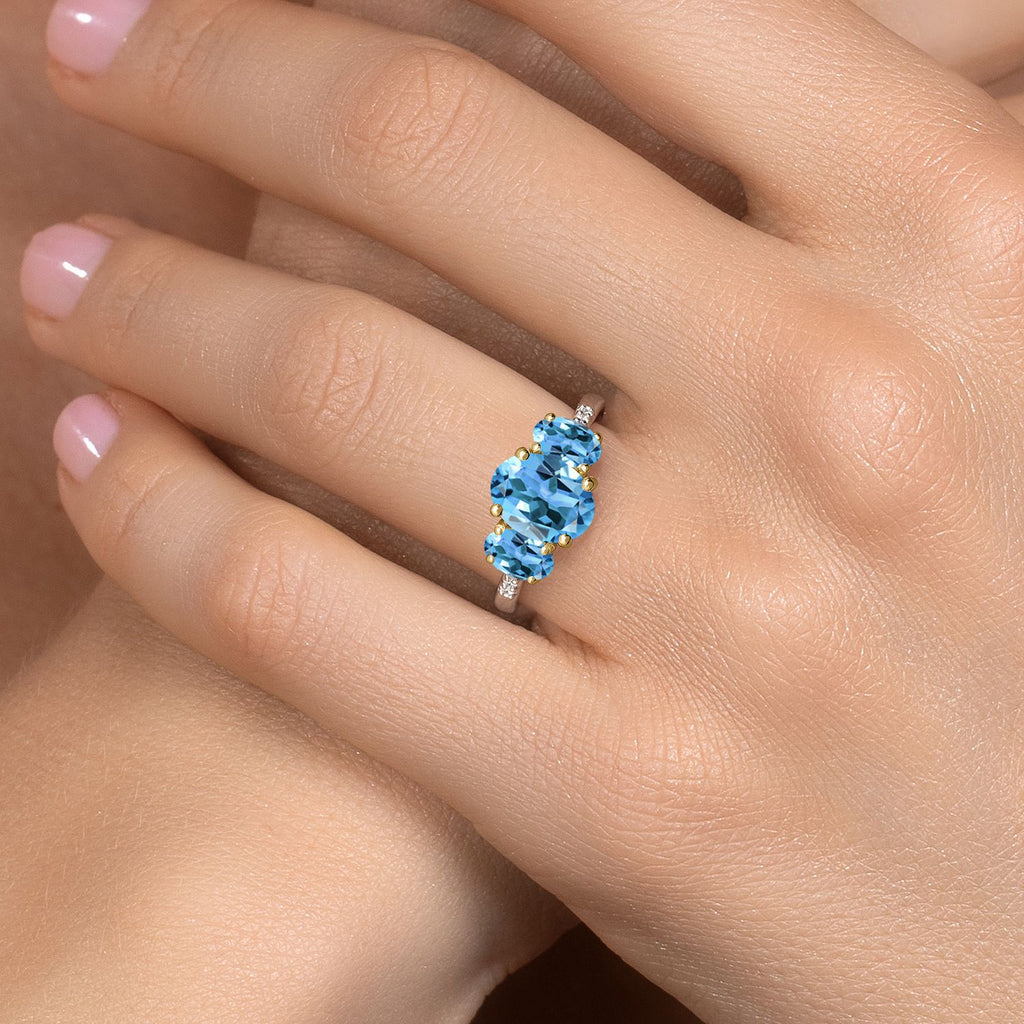 Ring in 925 Sterling Silver and 10K Yellow Gold