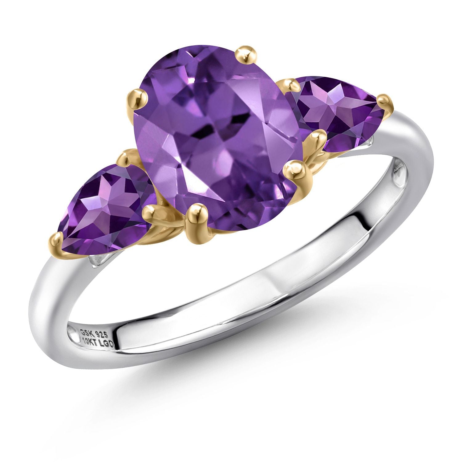 Ring in 925 Sterling Silver and 10K Yellow Gold