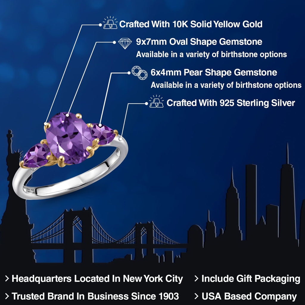 Ring in 925 Sterling Silver and 10K Yellow Gold