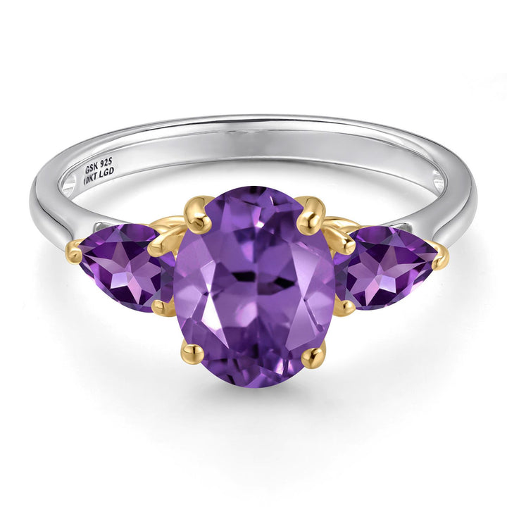 Ring in 925 Sterling Silver and 10K Yellow Gold