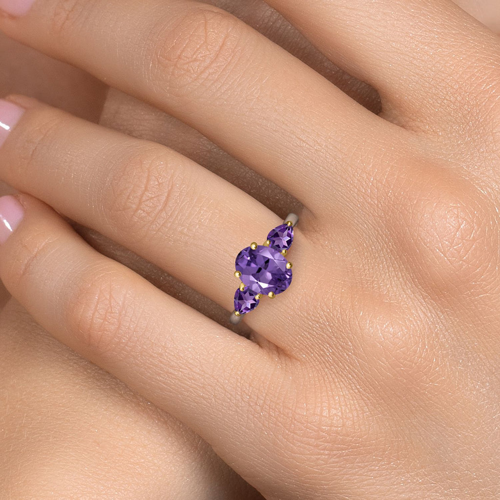 Ring in 925 Sterling Silver and 10K Yellow Gold