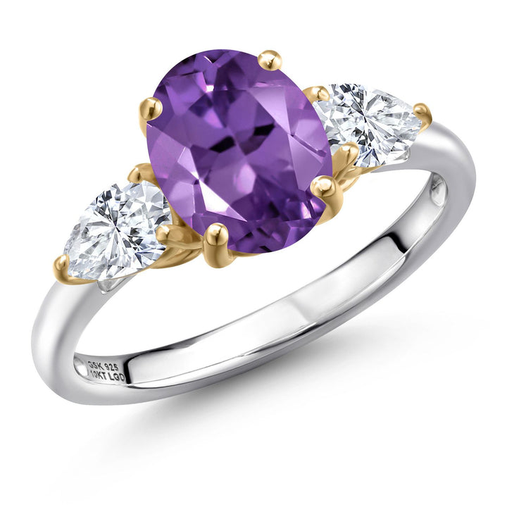 Ring in 925 Sterling Silver and 10K Yellow Gold