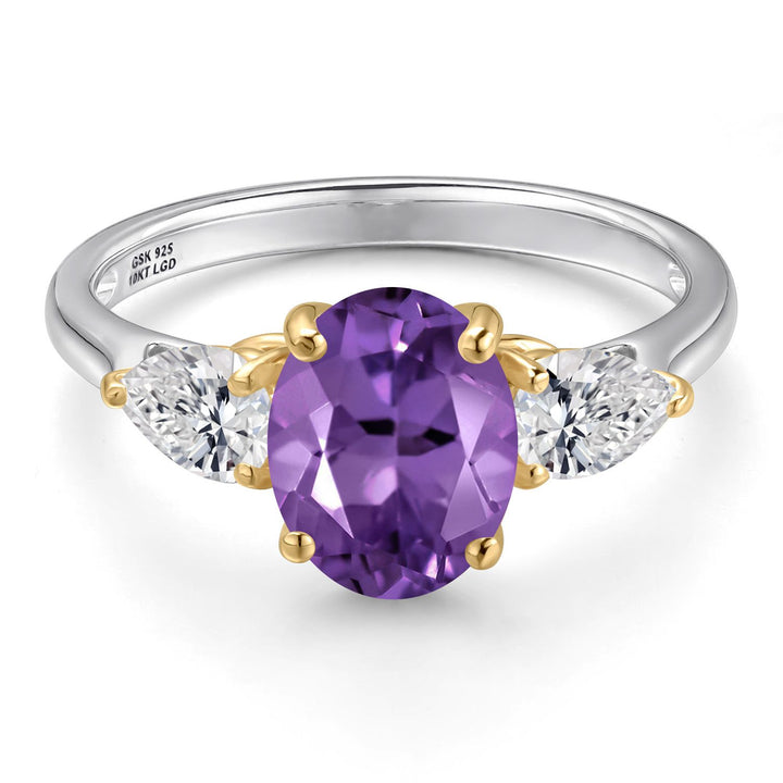 Ring in 925 Sterling Silver and 10K Yellow Gold