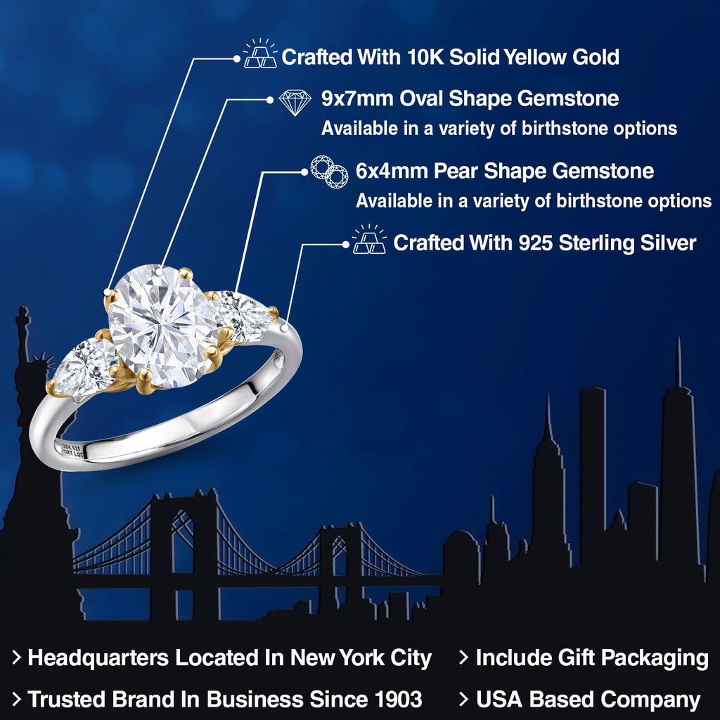 Ring in 925 Sterling Silver and 10K Yellow Gold