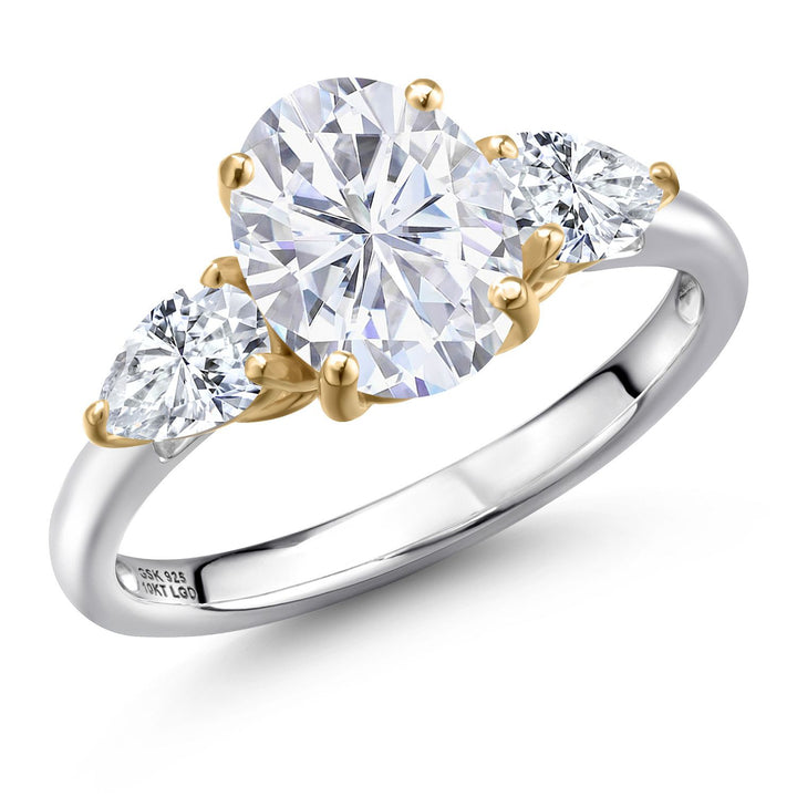 Ring in 925 Sterling Silver and 10K Yellow Gold