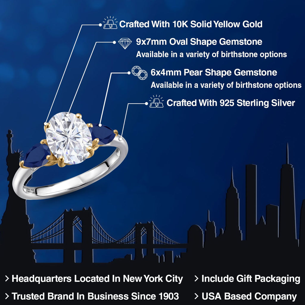 Ring in 925 Sterling Silver and 10K Yellow Gold