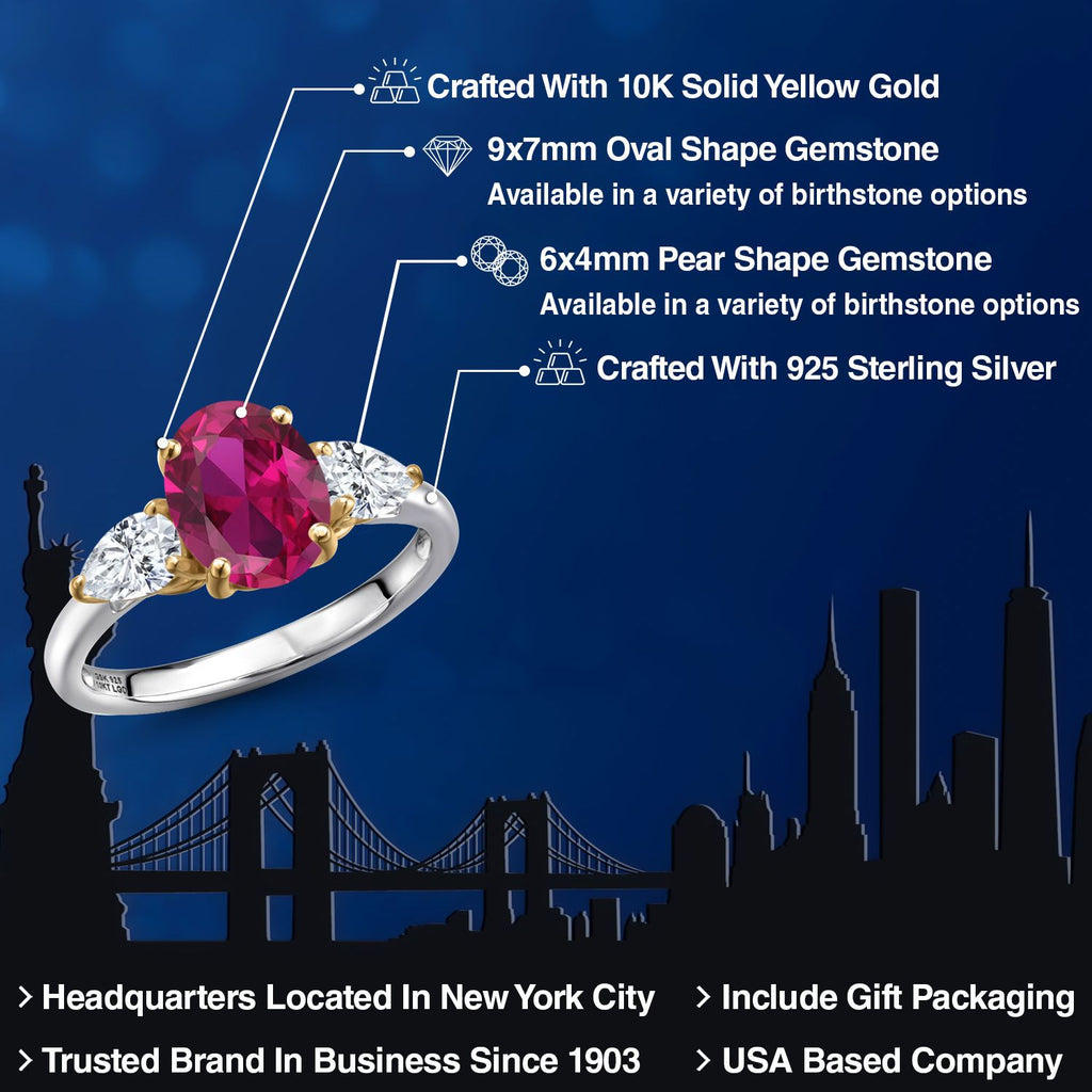 Ring in 925 Sterling Silver and 10K Yellow Gold