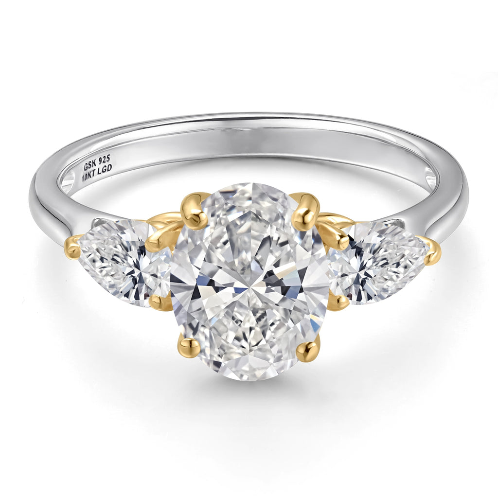 Ring in 925 Sterling Silver and 10K Yellow Gold