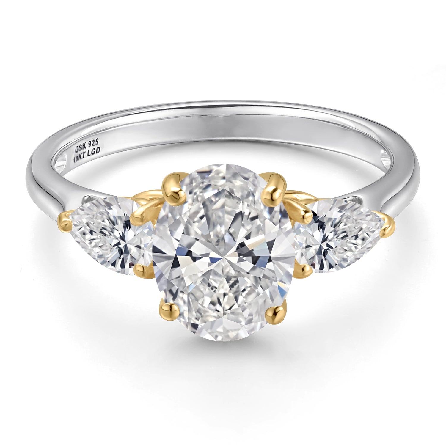 Ring in 925 Sterling Silver and 10K Yellow Gold