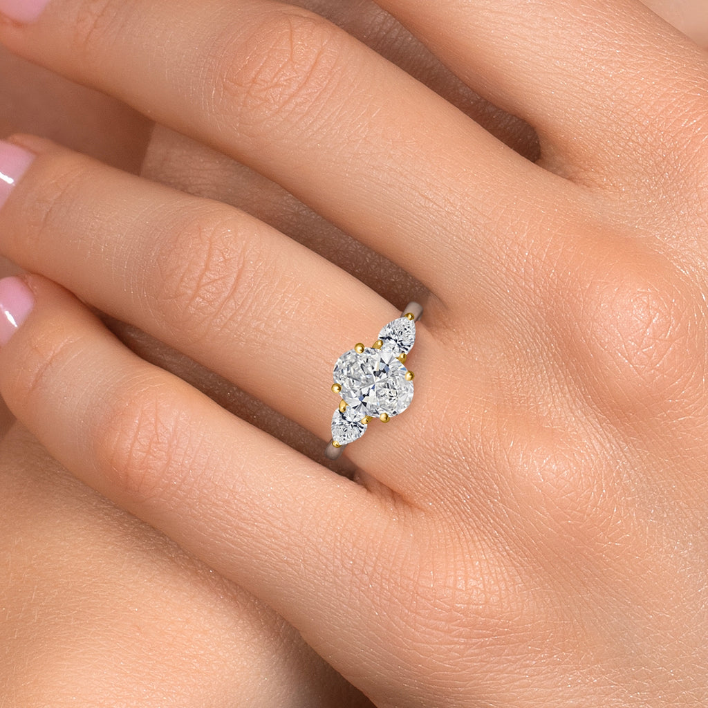 Ring in 925 Sterling Silver and 10K Yellow Gold