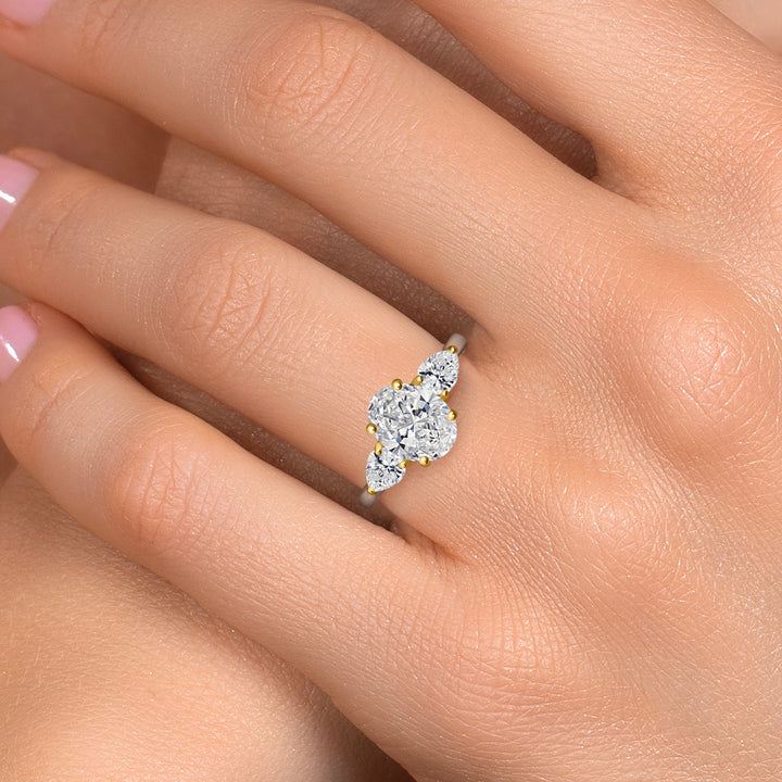 Ring in 925 Sterling Silver and 10K Yellow Gold