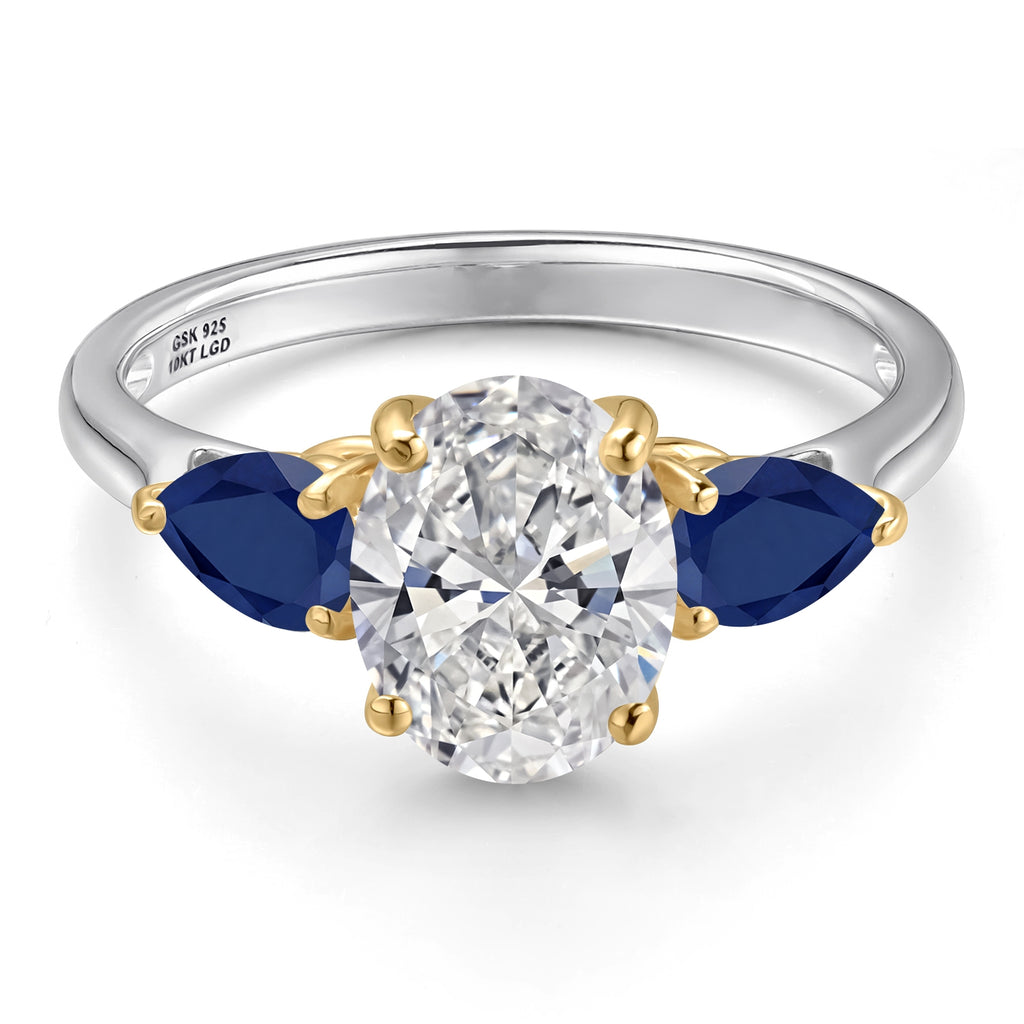 Ring in 925 Sterling Silver and 10K Yellow Gold