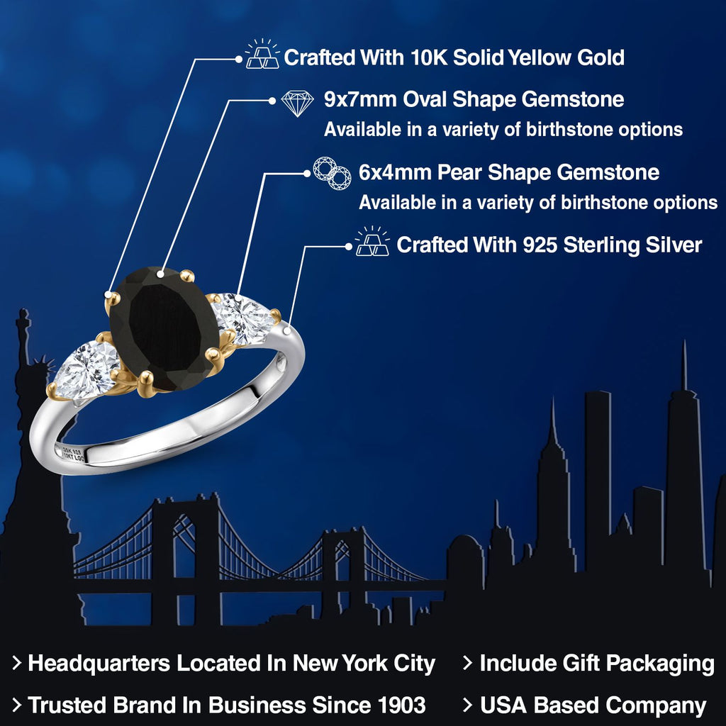 Ring in 925 Sterling Silver and 10K Yellow Gold