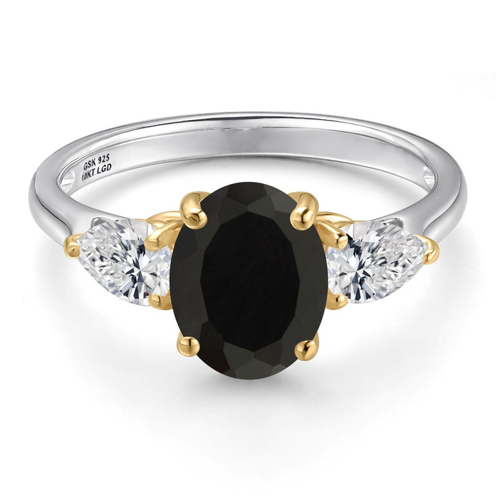 Ring in 925 Sterling Silver and 10K Yellow Gold