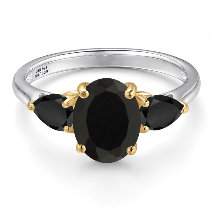 Ring in 925 Sterling Silver and 10K Yellow Gold