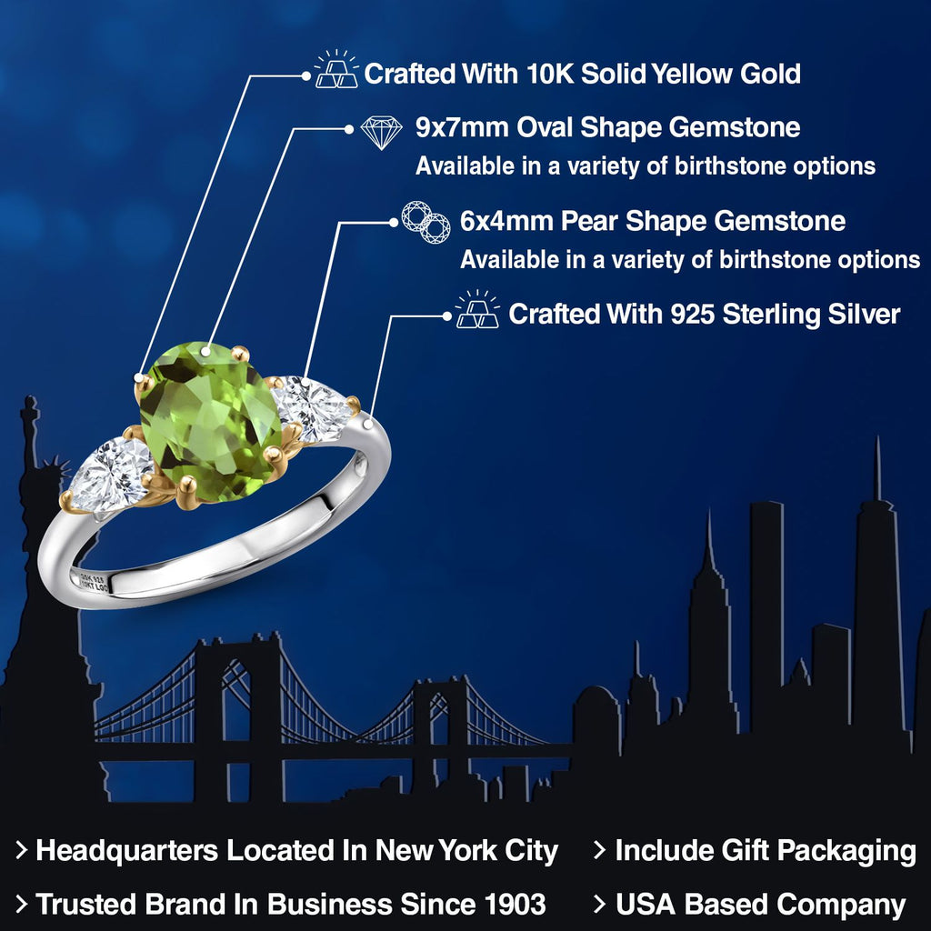 Ring in 925 Sterling Silver and 10K Yellow Gold