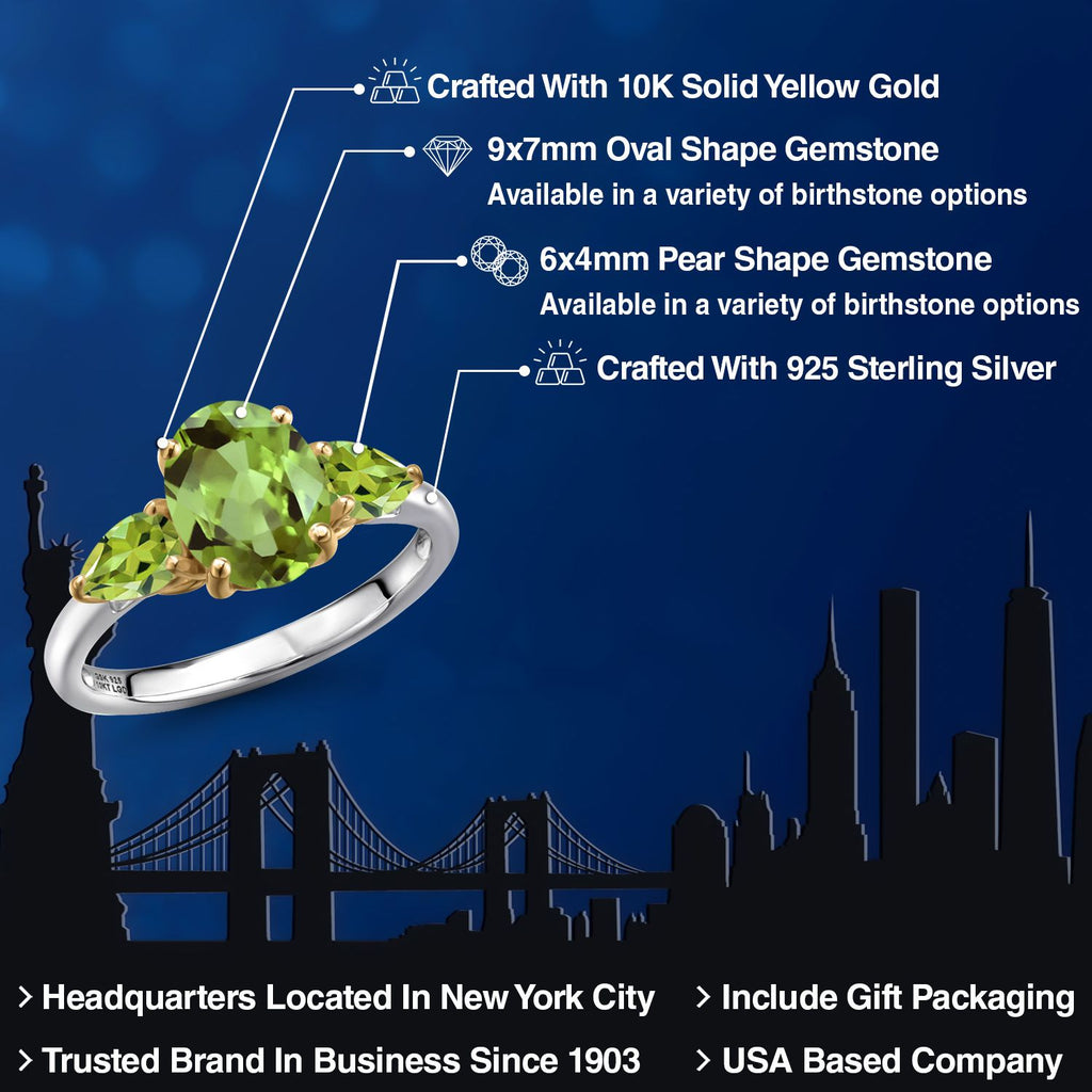 Ring in 925 Sterling Silver and 10K Yellow Gold