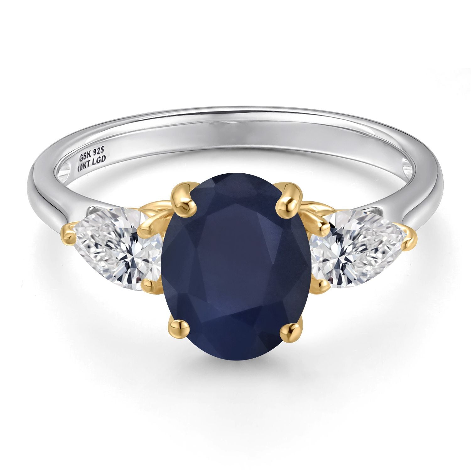 Ring in 925 Sterling Silver and 10K Yellow Gold