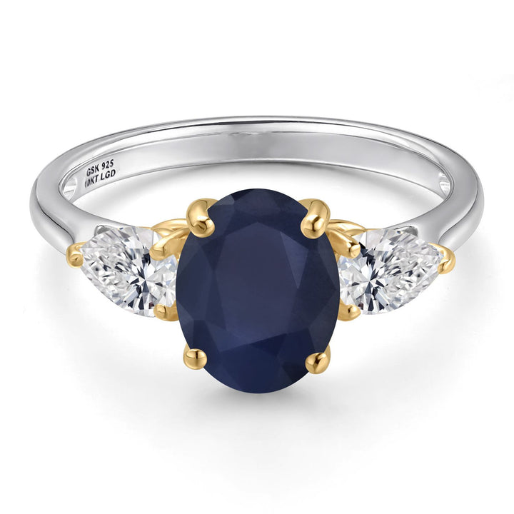 Ring in 925 Sterling Silver and 10K Yellow Gold
