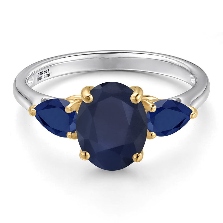 Ring in 925 Sterling Silver and 10K Yellow Gold