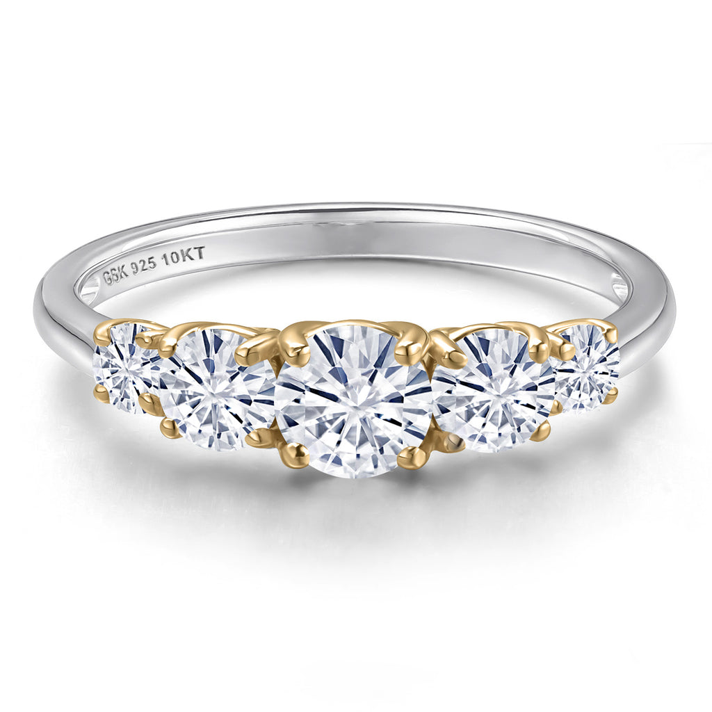 Ring in 925 Sterling Silver and 10K Yellow Gold