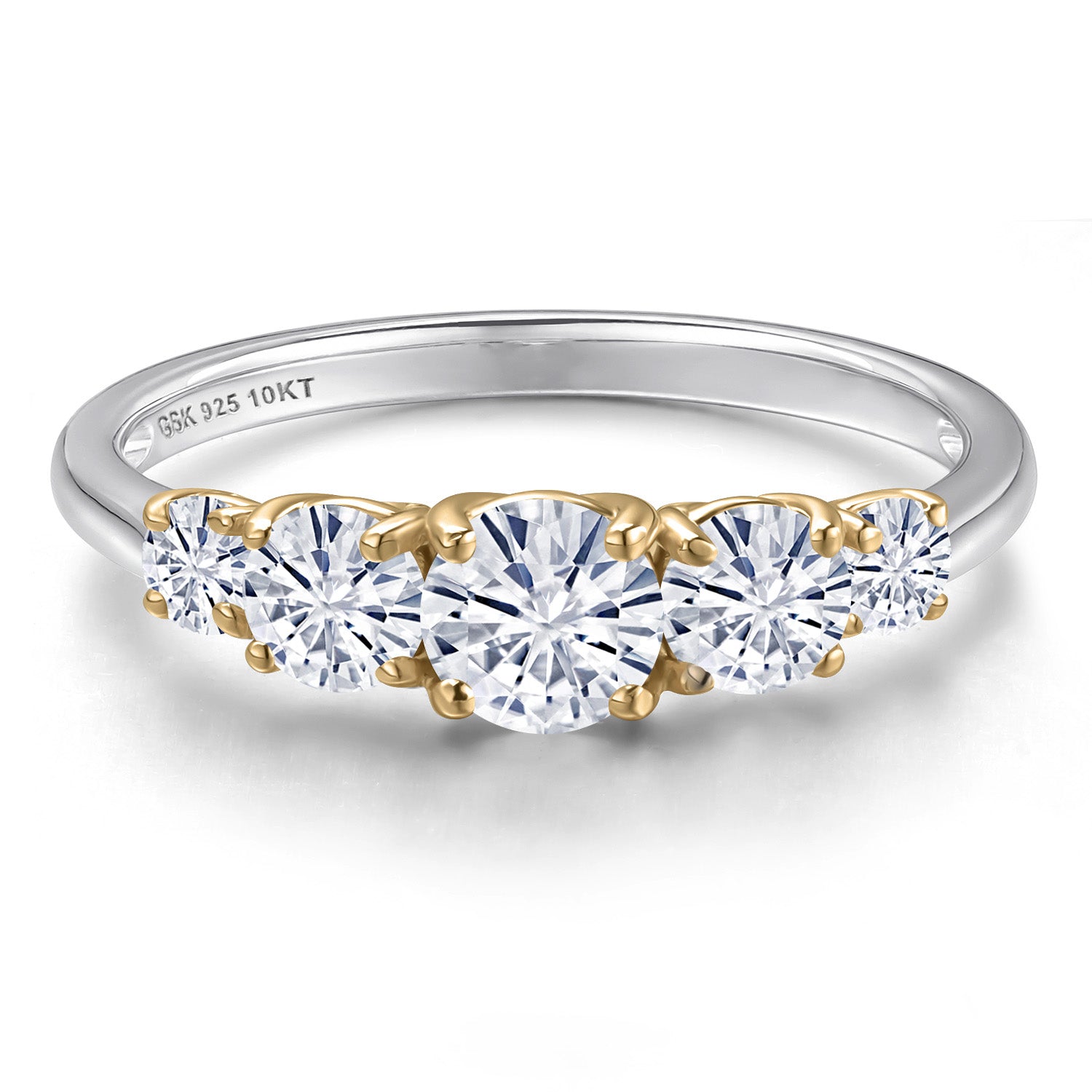 Ring in 925 Sterling Silver and 10K Yellow Gold