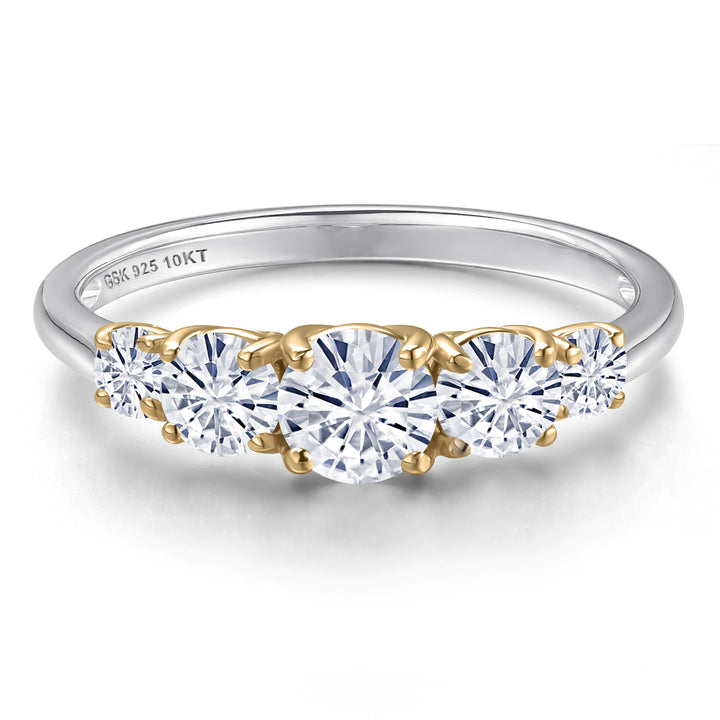 Ring in 925 Sterling Silver and 10K Yellow Gold