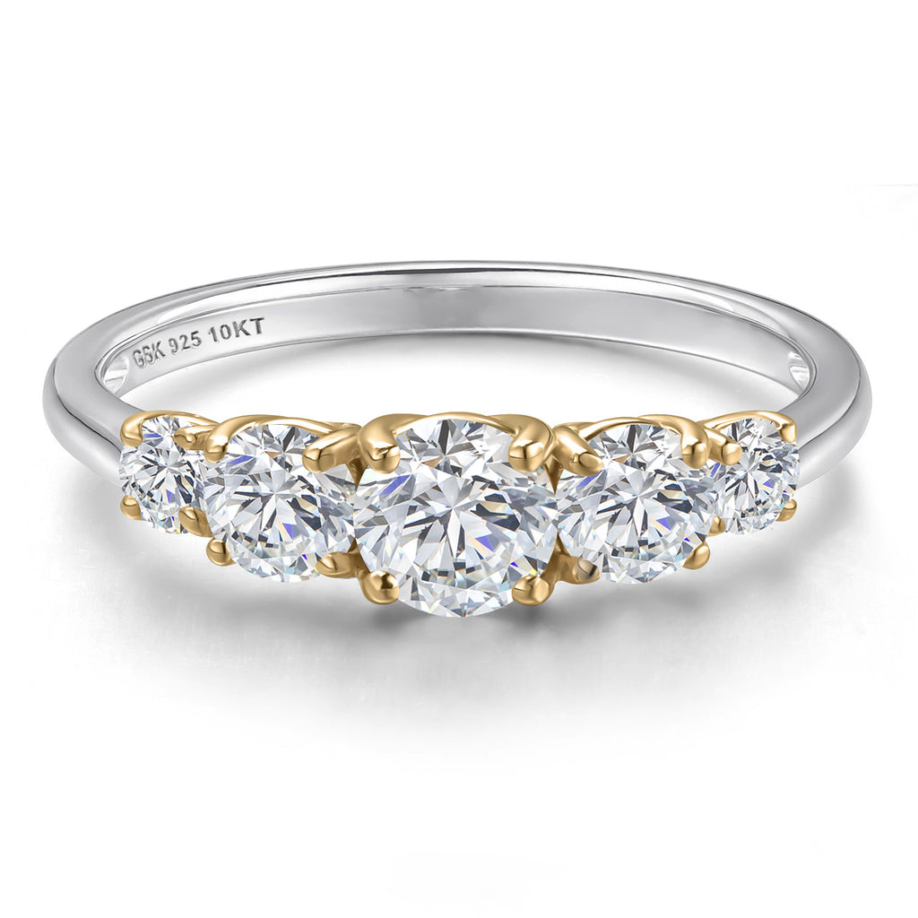 Ring in 925 Sterling Silver and 10K Yellow Gold